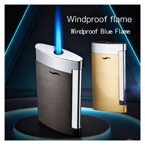 Windproof Butane Torch Lighter, Refillable with Adjustable Jet Flame for Camping  Red 1