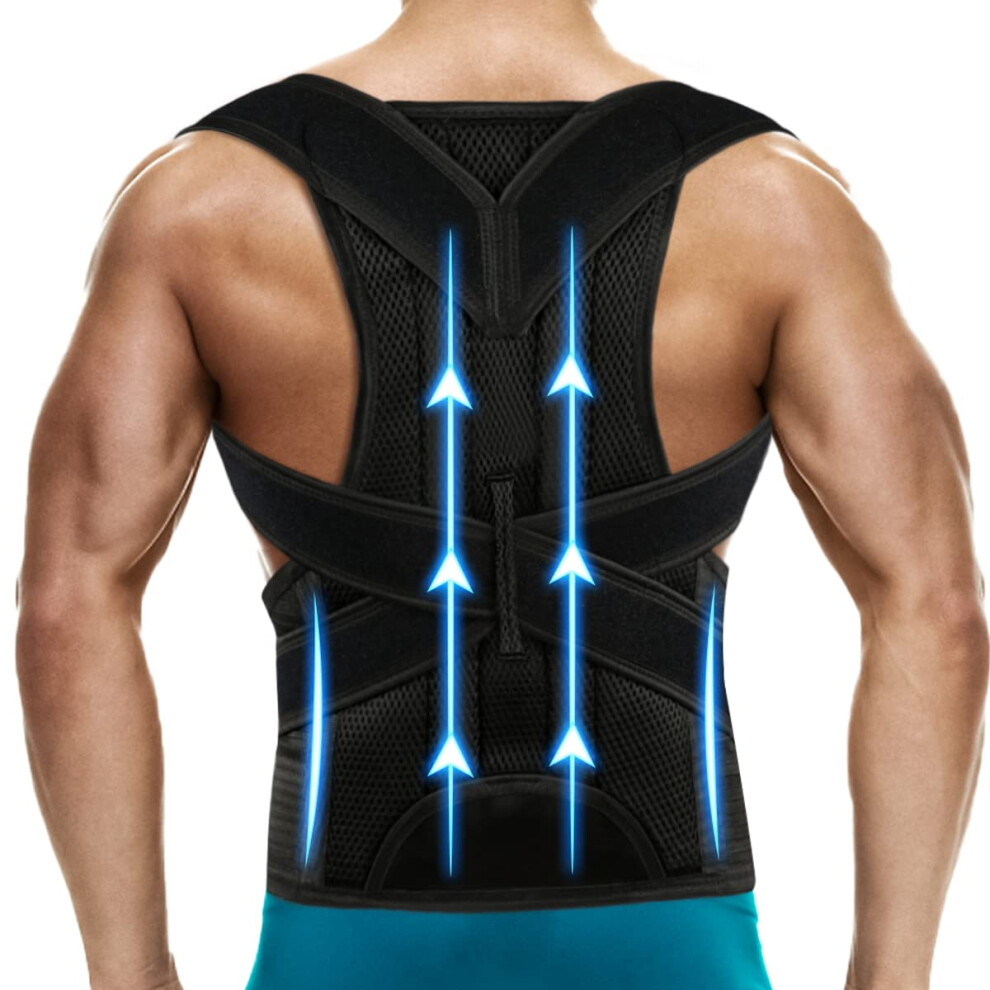 Posture Corrector Adjustable Back Brace Upper and Lower Back Pain Relief 4XLarge (5256 Inches)