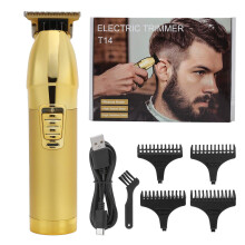 Professional Gold Hair Clippers with Sharp T Blade, USB Rechargeable Hair Trimmer for Men Women, 4 Guide Combs