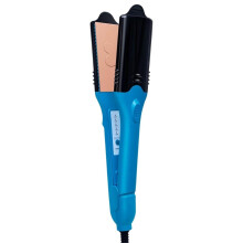 Professional Tourmaline Ceramic Hair Crimper and Straightener with 5 Plates, Adjustable Heat