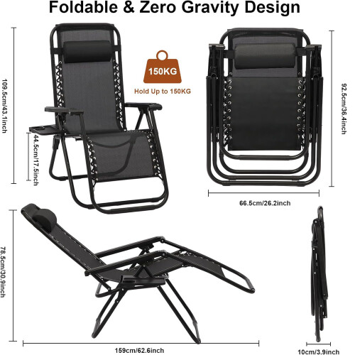 2-Pack Zero Gravity Lounge Chairs 2