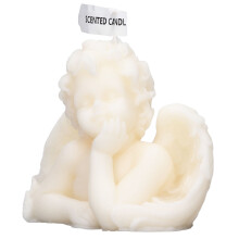 Candelina Angel con cera di soia, candela profumata, bianca, decorativa da 8 cm
