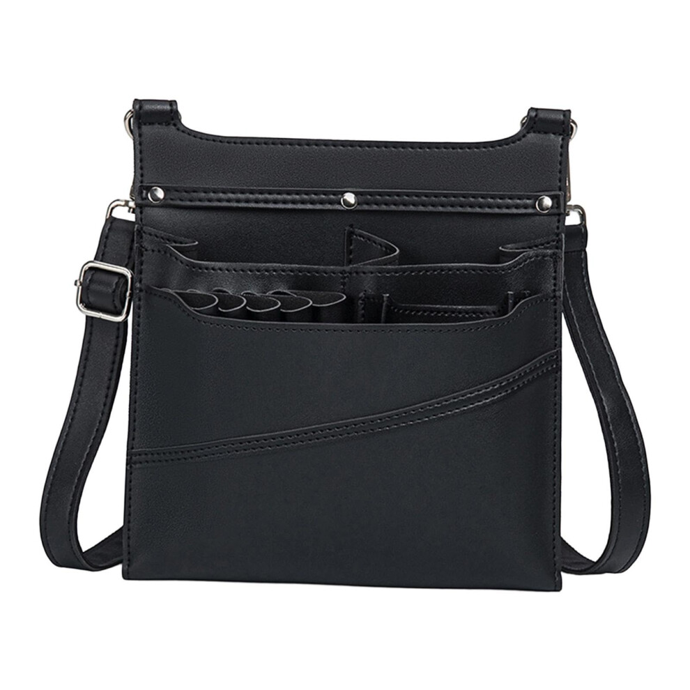 Hairdressing Scissor Bag Pu Leather Barber Tool Case With Organized Storage Black 9455672607391