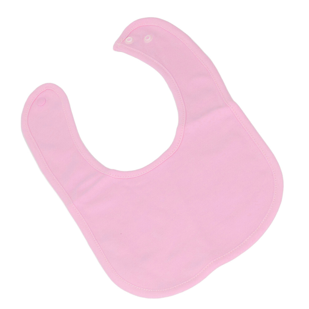 Soft Cotton Baby Bib With Snap Fastener & Double Layer, 29X18cm Pink