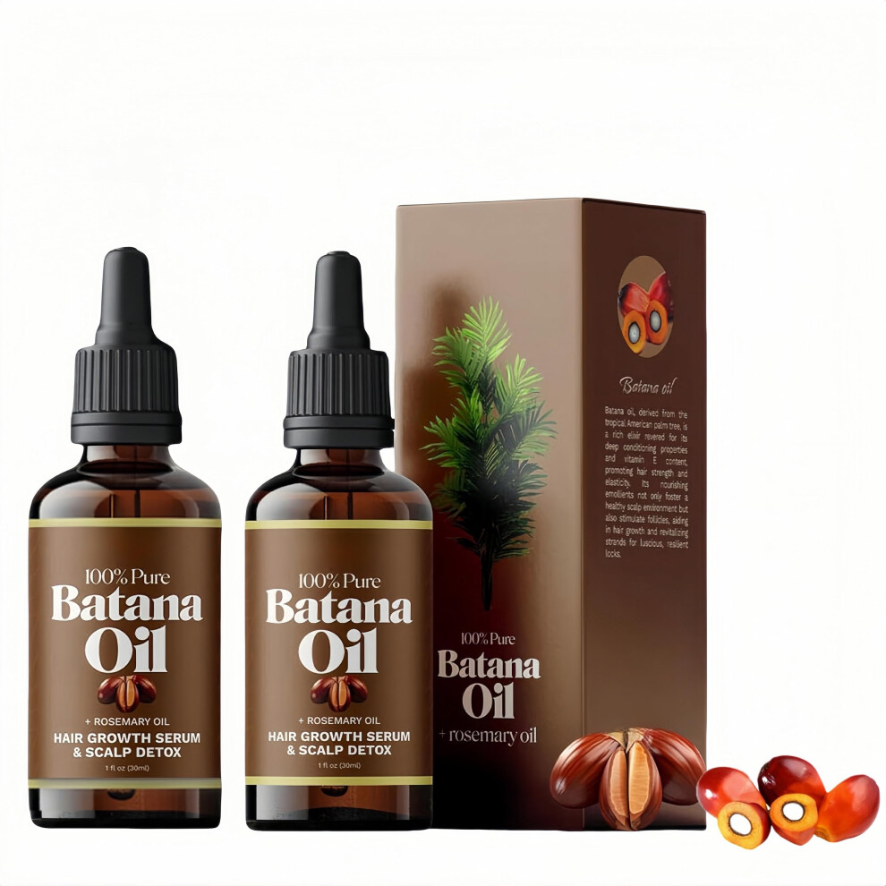 Batana Oil with Rosemary for Hair Growth, Deep Conditioning and Scalp Nourishment (2 Pcs)