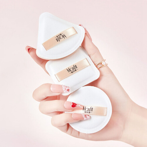 Soft Skin-Friendly Powder Puff Triangular Synthetic Sponge for Face, Bagged