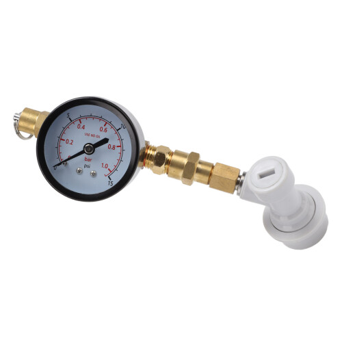 Ølfatningstrykaflastningsventil med måler 0-15PSI