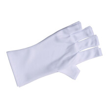 Gel-Maniküre-Handschuhe 1 Paar UV-Lichtschutz Kurze weiße Polyester
