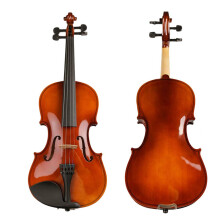 Beginner Violin Solid Wood 4/4 1/2 with Ebony Fittings, Clear Balanced Sound, Professional Setup