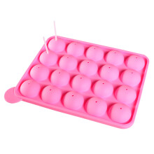 Light Pink Silicone Lollipop Mold with 20 Holes, 22.5x18.5cm