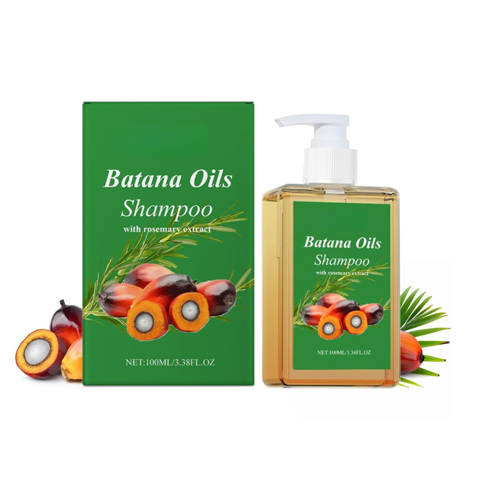 Hair Growth Shampoo with Batana Oil, Rosemary and Castor for Thinning or Damaged Hair, Sulfate
