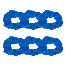 6 Pcs Dark Blue Satin Hair Scrunchies Set, Soft Fabric Hair Ties for Women Girls Ponytail Holders