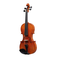 Hand Painted 4/4 Violin Kit with Carbon Fiber Bow and Protective Foam Case, Full Size Ready to Play