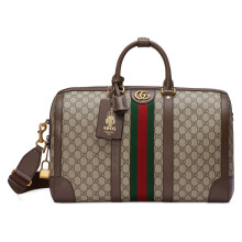 Gucci Ophidia Medium GG Supreme Duffle Bag 724642 Brown 44cm