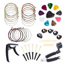 Guitar Accessories Kit ThreeinOne String Winder Cutter Puller with Quick Key Change Capo and Picks