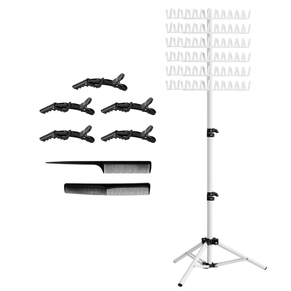 Unisex Height Adjustable 144 Peg Hair Braiding Rack And Extension Holder With Combs And Clips