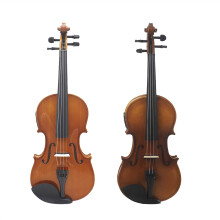 Solid Wood Electric Violin with Builtin EQ, Beginner Electroacoustic Violin Kit for Practice and Stage