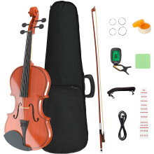 3/4 Beginner Violin Set for Kids and Adults, Handcrafted Acoustic Kit with Case, Bow, Tuner and Rosin