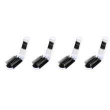 4X Portable Travel Folding Hair Brush with Mirror Compact Pocket Size Comb-White