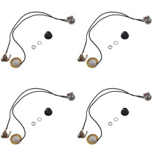 4 Set 27MM Guitar Pickup Piezo Transducer Prewired Amplifier with 6.35MM Output Jack for Acoustic Guitar Ukulele Box