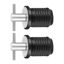 2X Marine Boat Drain Plug T-Handvat Schroef Verstelbare Rubber Deck Drain Plug,Zilver 19MM
