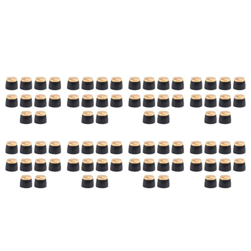 80X Guitar AMP Amplifier Knobs Push- Black+Gold Cap for  Amplifier