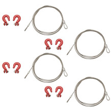4X 1: 10 RC Crawler Accessories Metal Trailer Wire Rope Tow Rope with Hooks for RC Car 1/10 D90 Axial SCX10 Truck RC Car