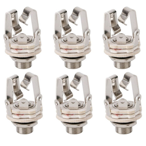 6X Jack 6.5 Two-Channel Audio Cable Connector Plug Socket with A  Stereo 6.5 Female for Guitar