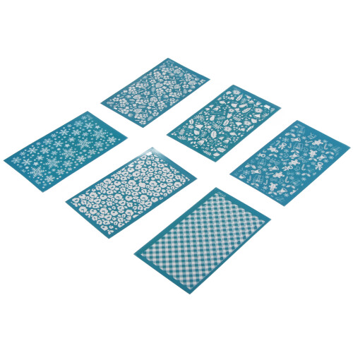 6pcs Polyester Clay Silk Screen Stencils, 9x15cm DIY Printing Kit