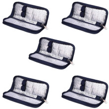 5X Insulin Cooler Travel Case Diabetic Medication Organizer Cooler Bag Navy