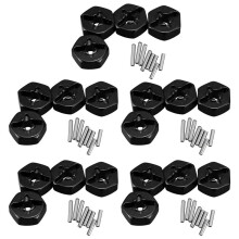 20X Aluminum Alloy 12mm Combiner Wheel Hub Hex Adapter Upgrades for 144001 1/14 RC Car Spare Parts,Black