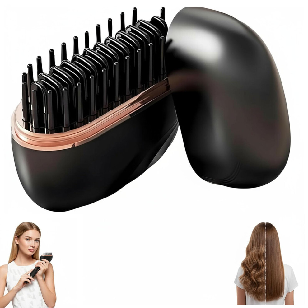 Mini Hair Straightener Wireless Rechargeable Ceramic Plates Fast Heating 3 Temp Modes for Travel