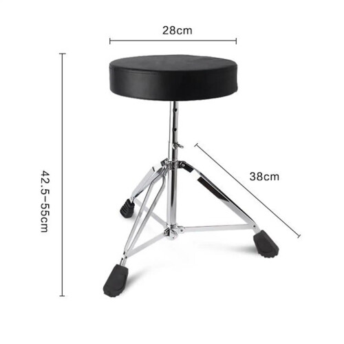 Drum Throne with Comfortable Padded Seat, Adjustable Height, Foldable Tripod for Musicians 2