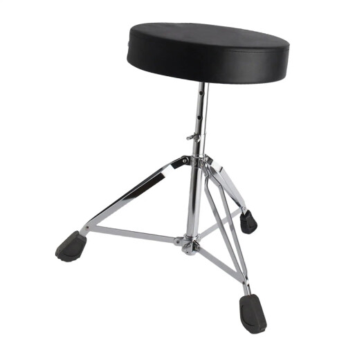 Adjustable Foldable Drum Throne with Thick Padded Cushion and Stable Support Frame for Drummers