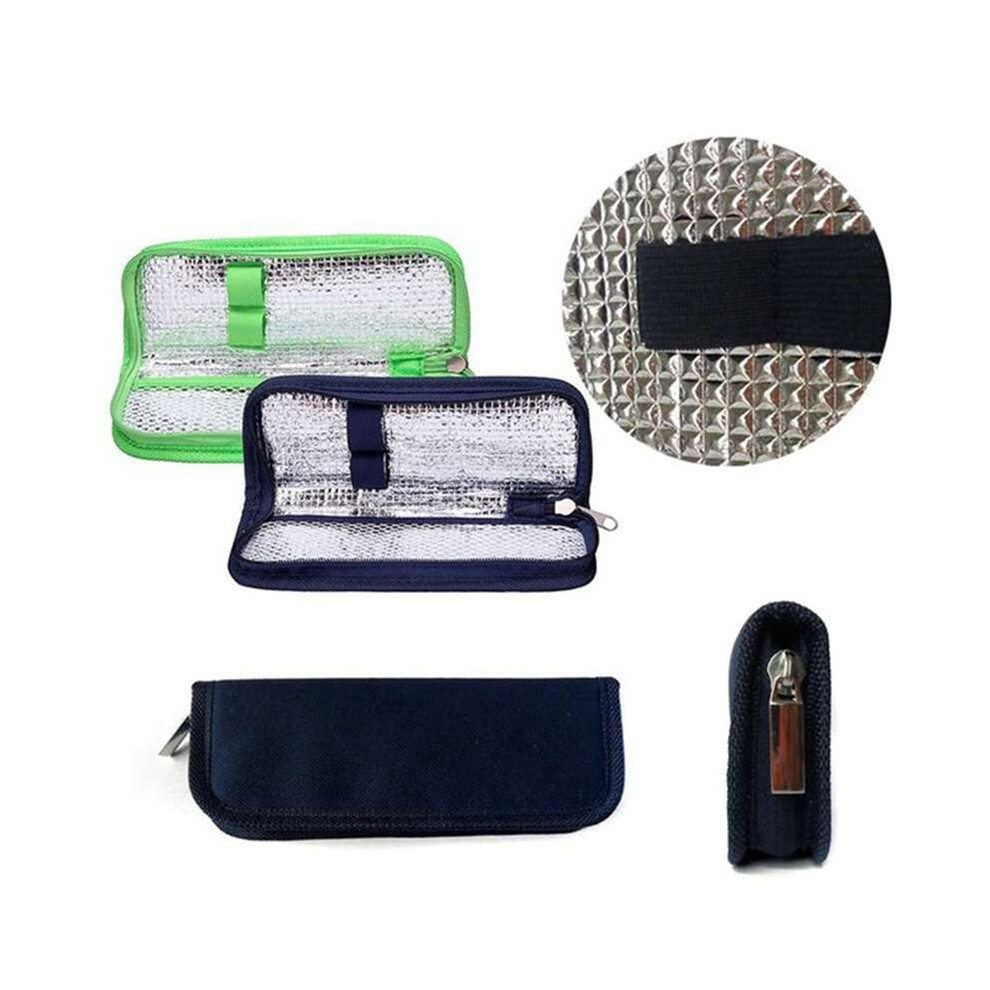 5X Insulin Cooler Travel Case Diabetic Medication Organizer Cooler Bag Green