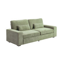 2-Seater Chenille Upholstered Sofa with Pillows, Green