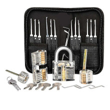Lock Picking Kit, 25-piece Lock Picking Kit, Practice Tools With 3 Clear Locks_a