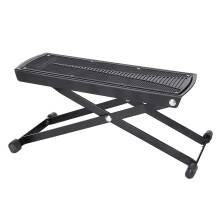 Adjustable Guitar Foot Rest Black, Foldable Metal Footstool with NonSlip Support and Adjustable Height