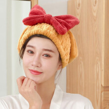 Microfiber Hair Towel Wrap for Women Quick Drying Cap Super Absorbent Soft Bow Tie Design