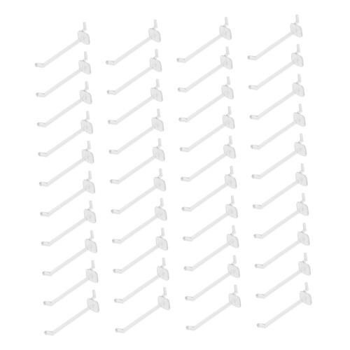 50pcs Plastic Pegboard Hooks for Tools, Durable Construction, Secure Fit, Garage and Retail Display