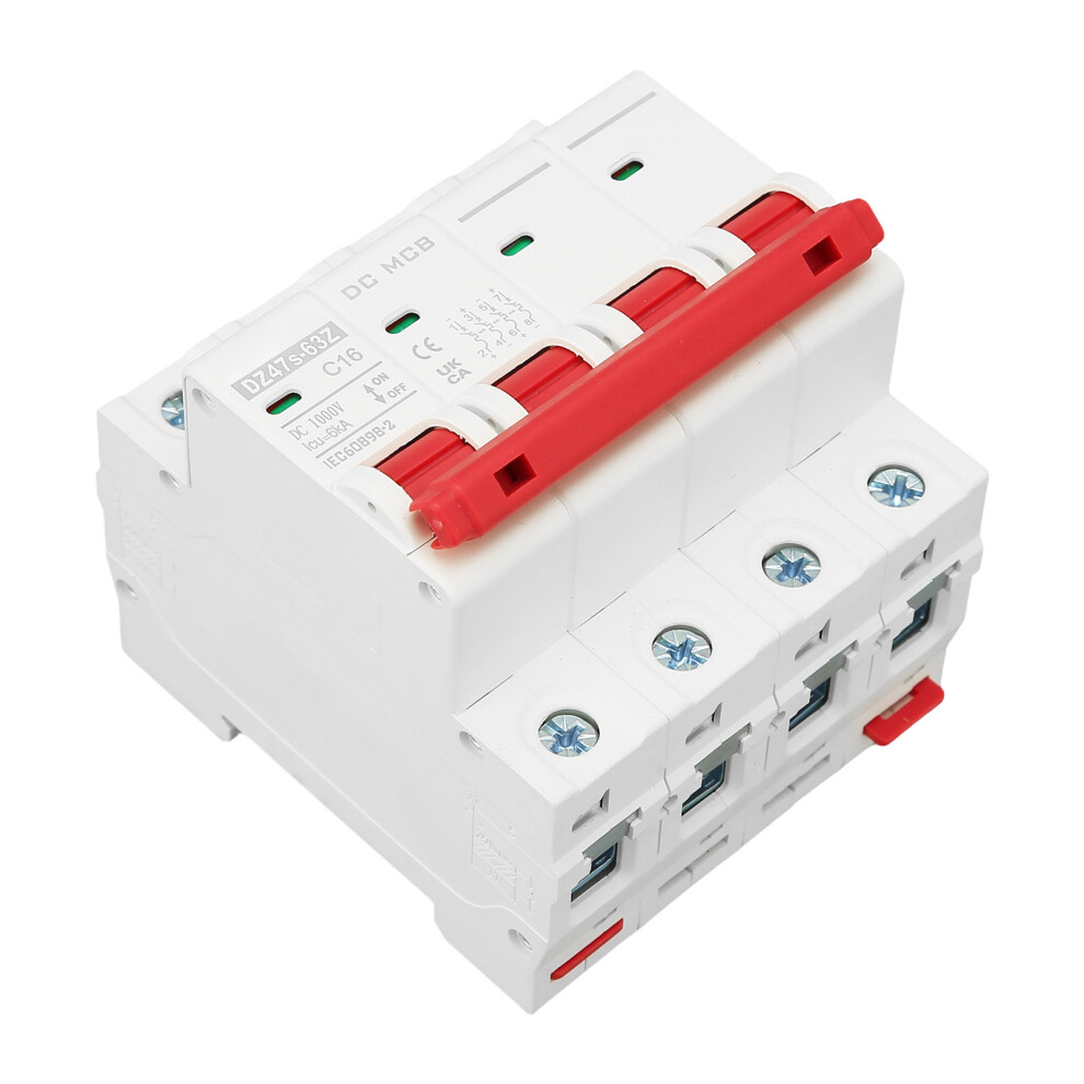 Dc Mini Circuit Breaker 4P For Solar Pv System 16A Din Rail Mount 6000A Dc1000v 4991389936584