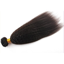18 Inch Indian Virgin Kinky Straight Hair Weft 100g Natural Color Human Hair Extensions
