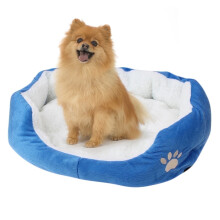(Blue) Self-Warming Pet Bed – Soft Fleece Dog Cat Cushion – Indoor Pillow Cuddler for Small Dogs & Cats (19.7 x 15.8 in)