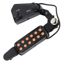 Acoustic Guitar Pickup with Volume Tone Tuner, 12‑Hole Transducer Kit for Clear Recording Sound