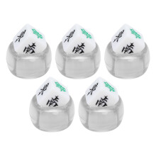 5 Stück Windrichtung Mahjong Würfel | 4,2 cm Transparentes Kunststoff