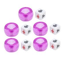 5 Stück Windrichtungs-Würfel Set – Lila Kunststoff-Spielwürfel, 2,2 cm