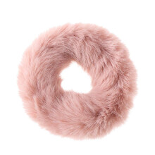 Plush Hair Scrunchies Faux Fur Hair Tie Soft Rabbit Fur Elastic Band for Women Pink