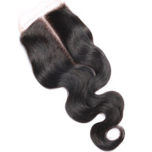 Human Hair Lace Closure Body Wave Virgin Remy Hair 3.5x4 Inch Middle Part Natural Color 16 Inch