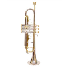 Bb Trumpet Dual Tone Silver and Gold for Beginners and Students with Accurate Pitch and Ergonomic Valves