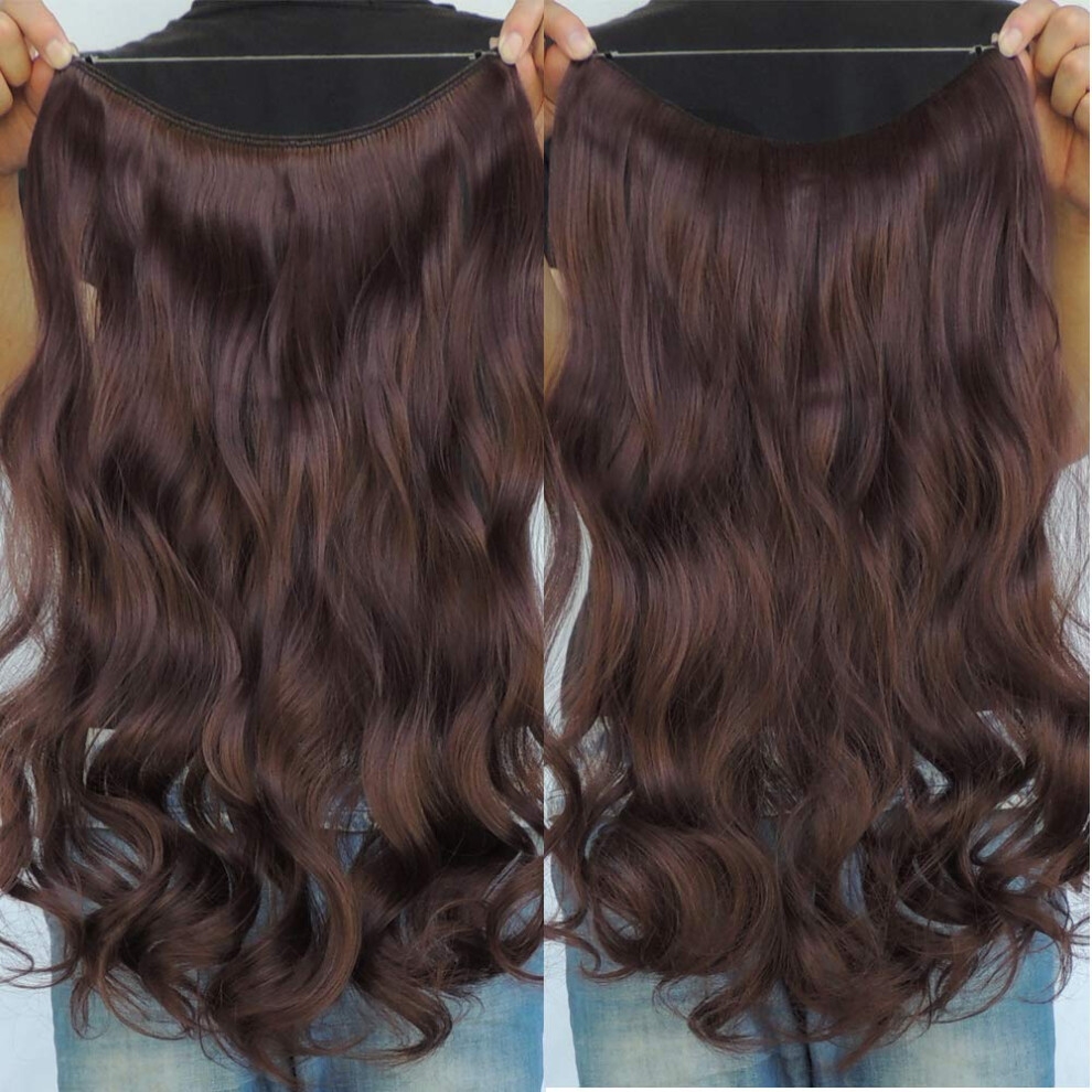 Unisex Invisible Wire Curly Wavy Hair Extensions With Adjustable Headband For Instant Volume Boost